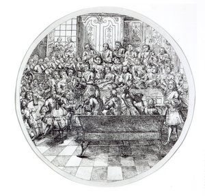Händel oratóriumot vezényel, 1740 körül alkotó: English School