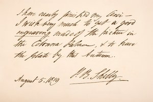 Percy Bysshe Shelley kézírása és aláírása, 1819 alkotó: English School