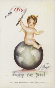 Boldog új évet kártya, 1914 alkotó: English School