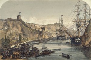 Balaklava kikötője a Fekete-tenger felé nézve, 1859 alkotó: English School