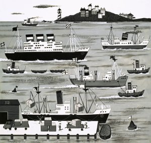 Kikötői jelenet alkotó: English School