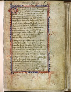Harley 2392, f.1 Troilus and Criseyde, Geoffrey Chaucer (vellum) alkotó: English School