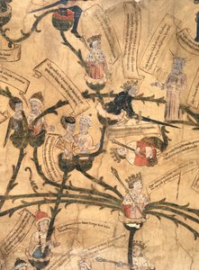 Harley 7353. IV. Henrik (1367-1413) kivágja a családfát alkotó: English School