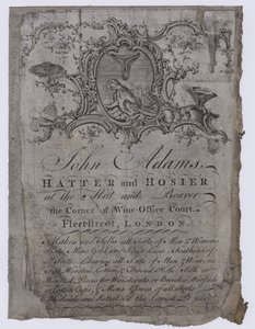 Kalaposok, John Adams, kereskedelmi kártya alkotó: English School