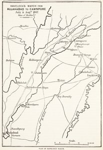 Havelocks March Allahabadtól Cawnpore-ig, 1857. július és augusztus, Cassells Illustrated History of England alkotó: English School