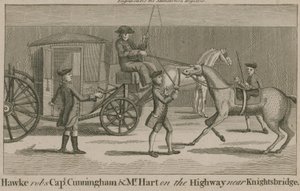 Hawke kirabolja Cunningham kapitányt és Mr. Hartot az autópályán Knightsbridge közelében alkotó: English School