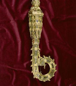 Wykehami Vilmos (kb. 1320-1404) crozier-jének feje és hajléka: Pál oldala (ezüst aranyozott) (részlet) (lásd: 205100-32) alkotó: English School
