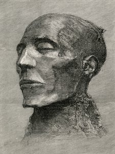 Menmaatre Seti I múmiájának feje, más néven Sethos I, az ókori Egyiptom fáraója, a Világok lakóiból, G.T. Bettany, megjelent 1888 alkotó: English School