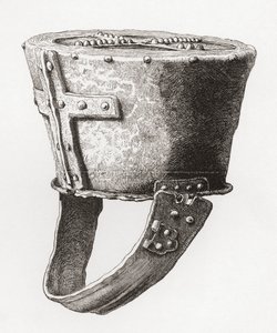 Sisak, az angliai Pomeroy kastélyból, a 12. század körül, a The British Army: Its Origins, Progress and Equipment című könyvéből, 1868-ban. alkotó: English School