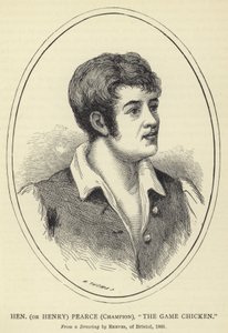 Tyúk (vagy Henry) Pearce, bajnok, The Game Chicken, Reeves rajzából, Bristol, 1805 alkotó: English School
