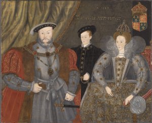 VIII. Henrik, I. Erzsébet és VI. Edward, 1597 alkotó: English School