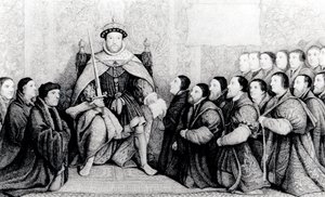 VIII. Henrik a borbélysebészek oklevelét adományozta alkotó: English School