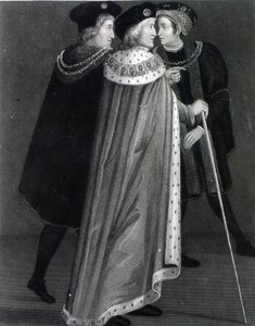 Henry VII Richard Empsonnal és Sir Edmund Dudley-vel (metszet) alkotó: English School