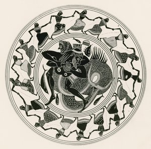 Héraklész birkózik Tritonnal (metszet) alkotó: English School