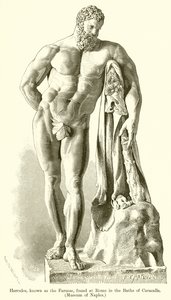 A Farnese néven ismert Herkulest Rómában találták Caracalla fürdőjében. (Nápolyi Múzeum) alkotó: English School