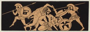 Hercules elveszi Penthesilea, az amazonok királynőjének övét (színes litográfia) alkotó: English School