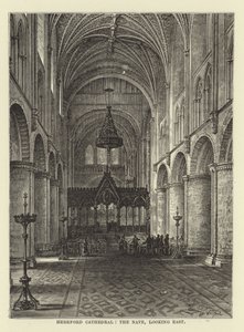 Herefordi katedrális, a templomhajó, kelet felé néz alkotó: English School