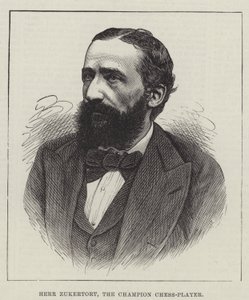 Herr Zukertort, a bajnok sakkozó (metszet) alkotó: English School