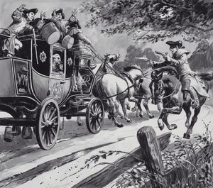 Highwayman (gouache papíron) alkotó: English School