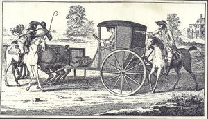 James MacLaine és William Plunkett autópályások kirabolják Eglinton grófját a Hounslow Heath-en, 1750. június 26-án (metszet) alkotó: English School