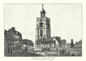 Hillingdon templom 1740 körül (metszet) alkotó: English School