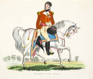 Ő Királyi Fensége, The Prince Regent of Great Britain, pub. Richard Evans, engr Romney, illusztráció a Waterloo-i csata történetének történetéből, William Mudford, 1816 (színes metszet alkotó: English School