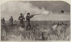 Ő Királyi Fensége, a walesi herceg lövöldözés a távol-nyugat prérin alkotó: English School