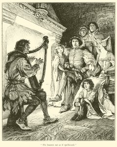 "A hallgatói úgy ültek, mintha megigézték volna" (metszet) alkotó: English School