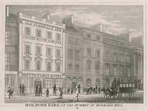 Holborn Bars, a Holborn Hill csúcsán alkotó: English School