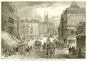 Holborn-völgy és Snow Hill a viadukt építése előtt alkotó: English School