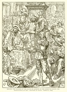 Az alsóház elnökének ültetése a jobboldali petíció elfogadásakor, 1629. március 2.