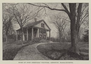 John Greenleaf Whittier otthona, Amesbury, Massachusetts (metszet) alkotó: English School