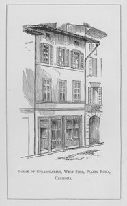 Stradiuarius háza, West Side, Piazza Roma, Cremona (metszet) alkotó: English School