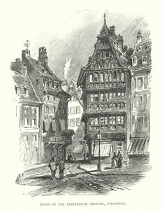 A tizenharmadik század háza, Strasburg (metszet) alkotó: English School