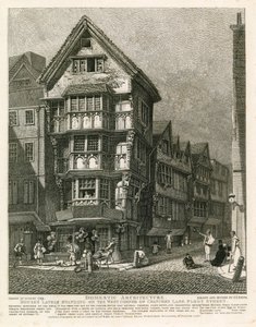 Házak mostanában a Chancery Lane nyugati sarkán, a Fleet Streeten, Londonban alkotó: English School