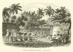 Menschenopfer auf Tahiti, nach Cook