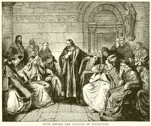 Huss vor dem Konzil von Konstanz