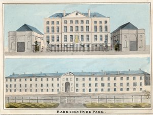 Hyde Park Barracks, London (wc papíron) alkotó: English School