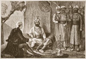 Hyder Ali és a misszionárius, illusztráció a Cassells Illustrated History of India-ból, James Granttől, pub. 1879 alkotó: English School