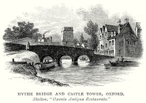 Hythe híd és kastélytorony, Oxford (metszet) alkotó: English School