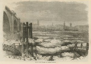 Jég a Temzében a London Bridge-nél alkotó: English School