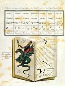 Illusztrált oldal Francis Barrett Mágus könyvéből, 1801 (színes metszet) alkotó: English School