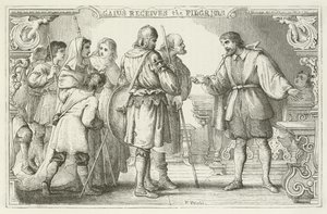 Illusztráció a zarándokok fejlődéséhez, John Bunyantól alkotó: English School