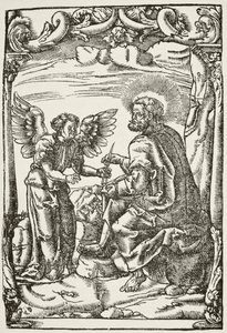 Illusztráció Tyndales elejéről az 1525-ben Kölnben kiadott Újszövetség első angol fordításából, William Hickman Smith Aub Anglia nemzeti és hazai történelméből alkotó: English School