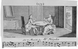 Illusztráció Joseph Haydn kottájához, metszette H. Roberts alkotó: English School