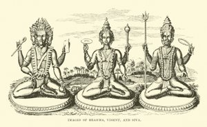 Brahma, Visnu és Siva képei alkotó: English School