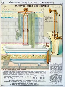 Javított fürdők és zuhanyzók a Morrison, Ingram & Co., Manchester által készített szaniteráru-katalógusból, amelyet 1890 körül adtak ki alkotó: English School