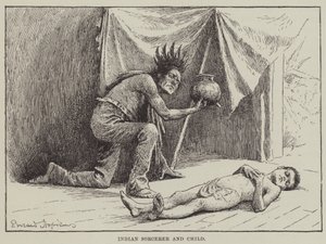 Indiai varázsló és gyermek (metszet) alkotó: English School