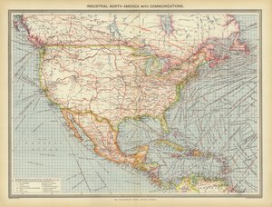 Ipari Észak-Amerika kommunikációval (színes litho) alkotó: English School