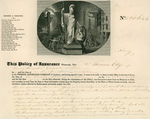 A londoni Phoenix Assurance Company biztosítási kötvénye alkotó: English School